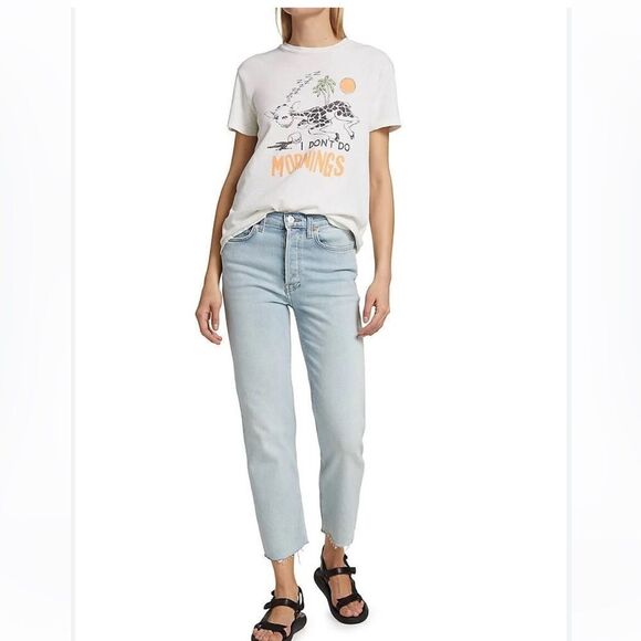 70s Loose Tee I Don't Do Mornings Re/Done NWOT MEDIUM - Picture 4 of 11